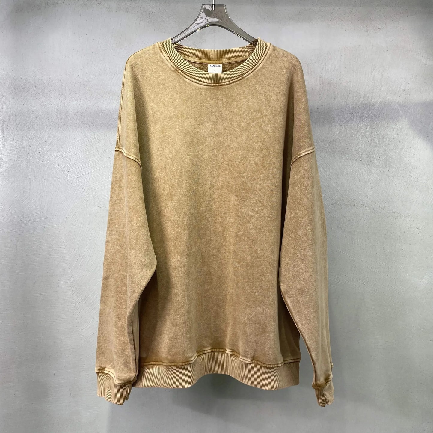 Washed Crewneck Sweatshirts - Khaki