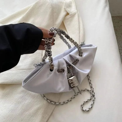 White Chain Pouch Bag
