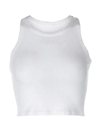 White Cropped Tank Top