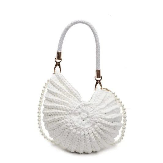White Handmade Conch Crossbody Bag - Fashionable Shoulder Accessory