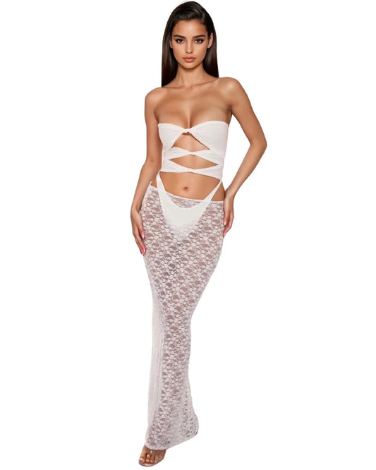 White Strapless Bikini Set - Sexy Summer Swimwear