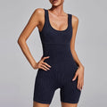 Women'S Yoga Jumpsuits Ribbed One Piece Padded Tank Tops Rompers Sleeveless Acid Wash Activewear Unitard Sexy Bodycon