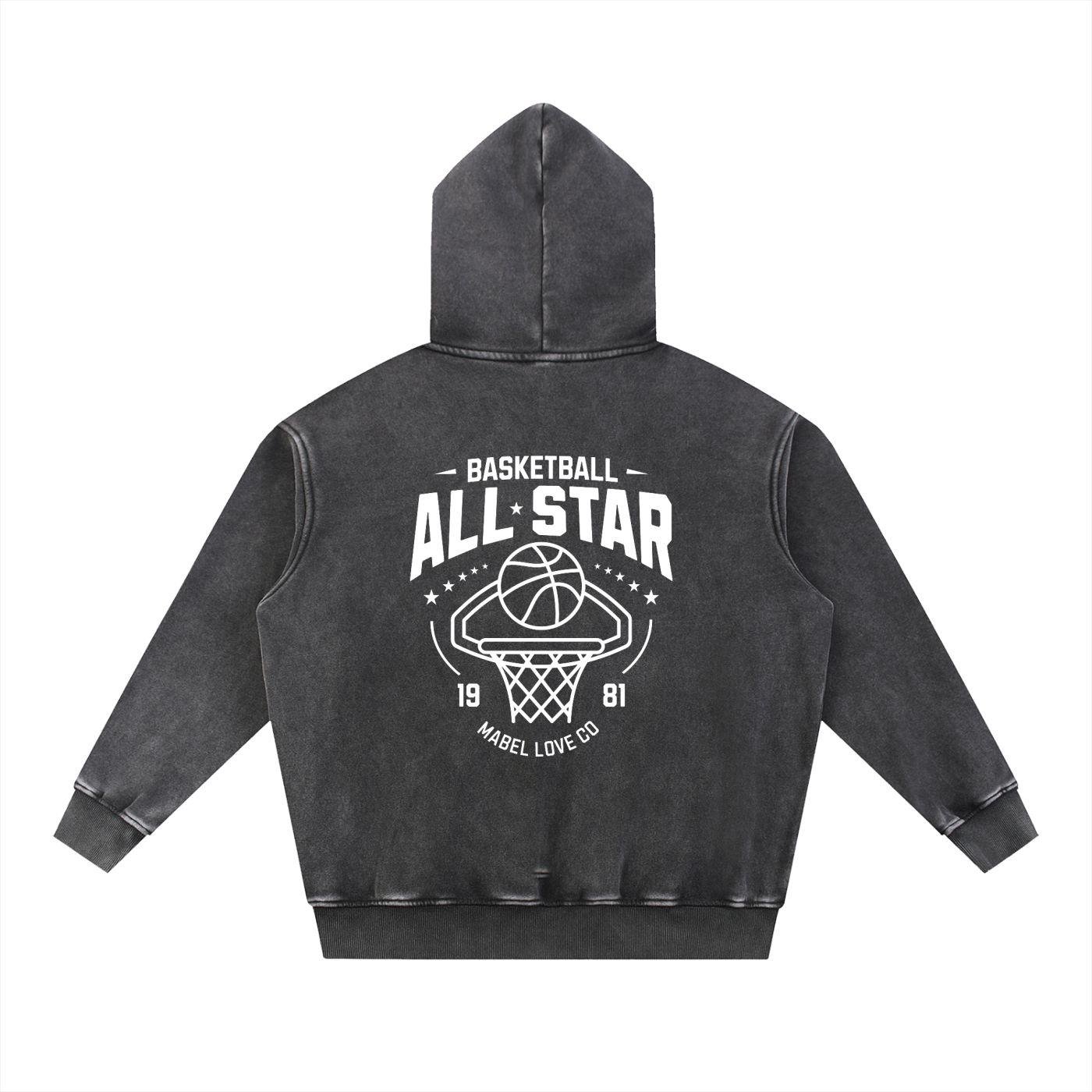 Snow Wash Fleece Oversize Hoodie