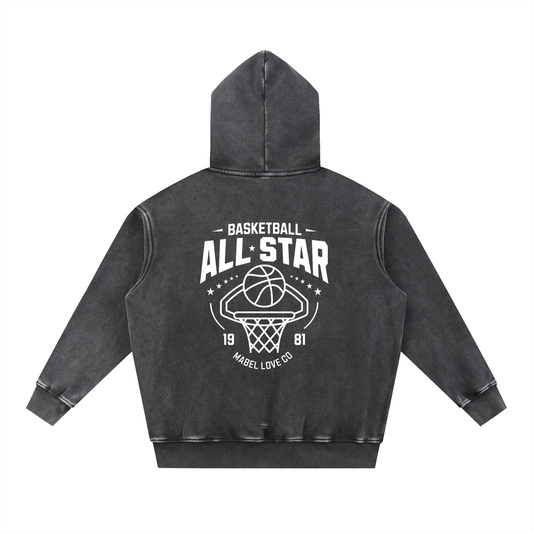 Snow Wash Fleece Oversize Hoodie