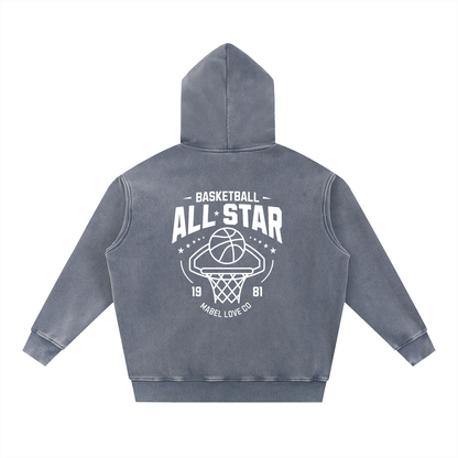 Snow Wash Fleece Oversize Hoodie