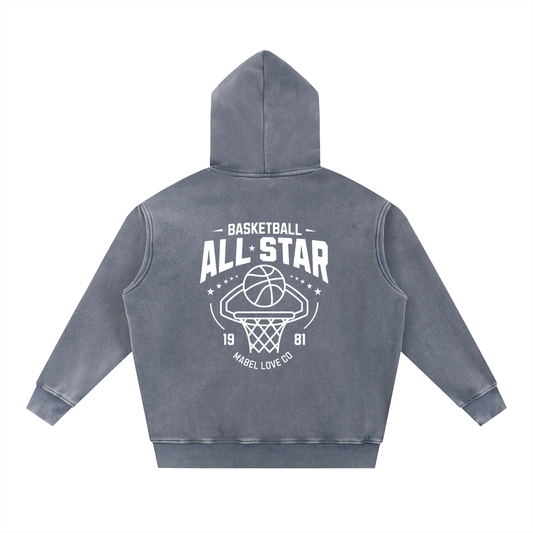 Snow Wash Fleece Oversize Hoodie