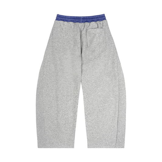 Plaid Waistband Barrel Sweatpants - model wearing 