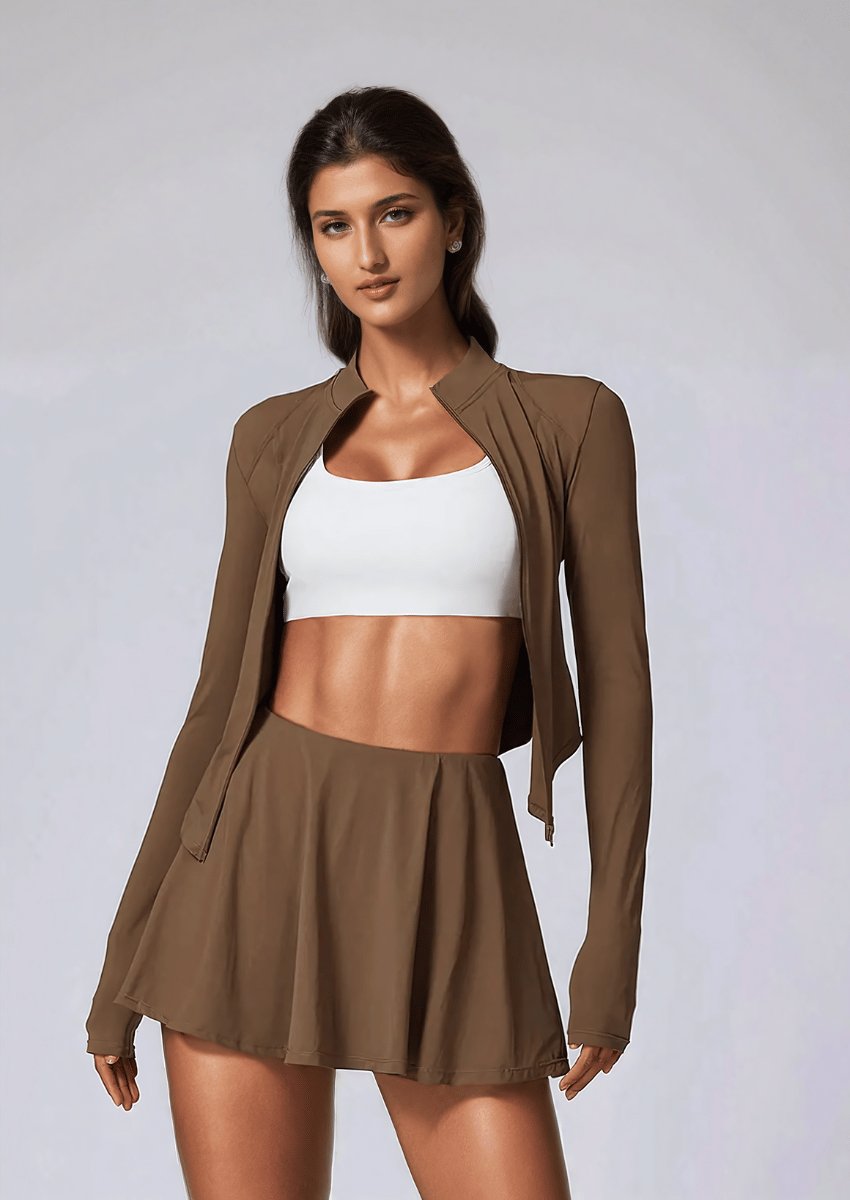 Activewear Long Sleeves and Skirt Set