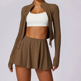 Activewear Long Sleeves and Skirt Set