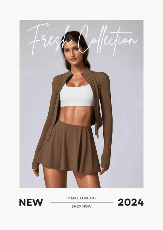 Activewear Long Sleeves and Skirt Set