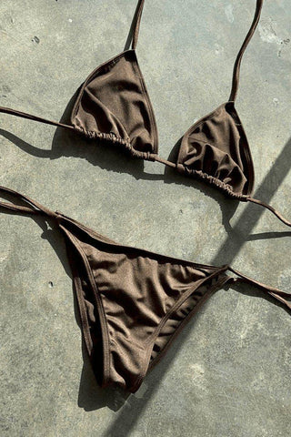 Aesthetic Brown Two Piece Bikini - Mabel Love Co - 2 PIECE BIKINI