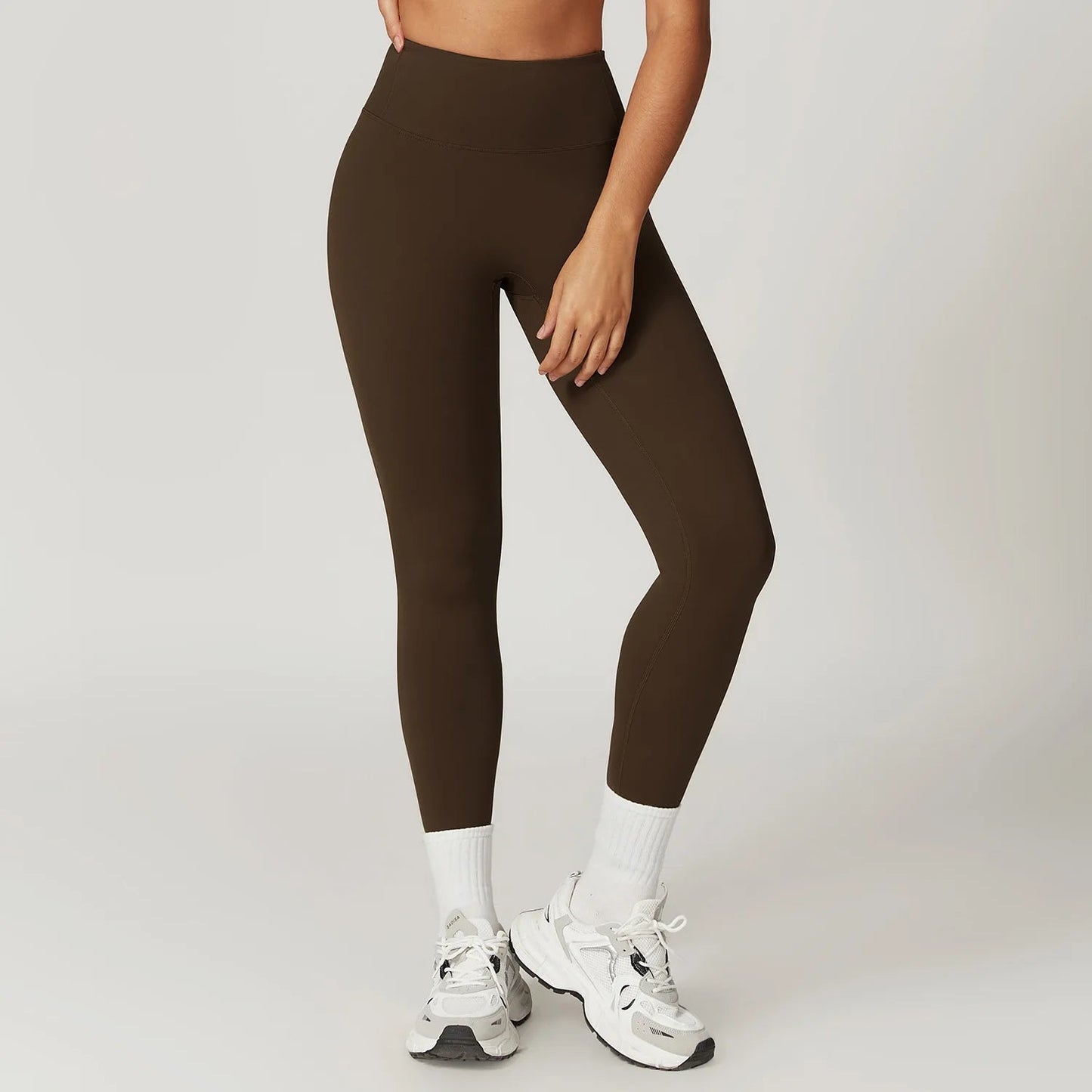 Dark Brown High - Waist Fitness Leggings