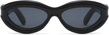 Cat Eye Sunglasses for Women Cute Oval Thick Frame Y2K Accessories Sun Glasses Chic Retro Style Shades