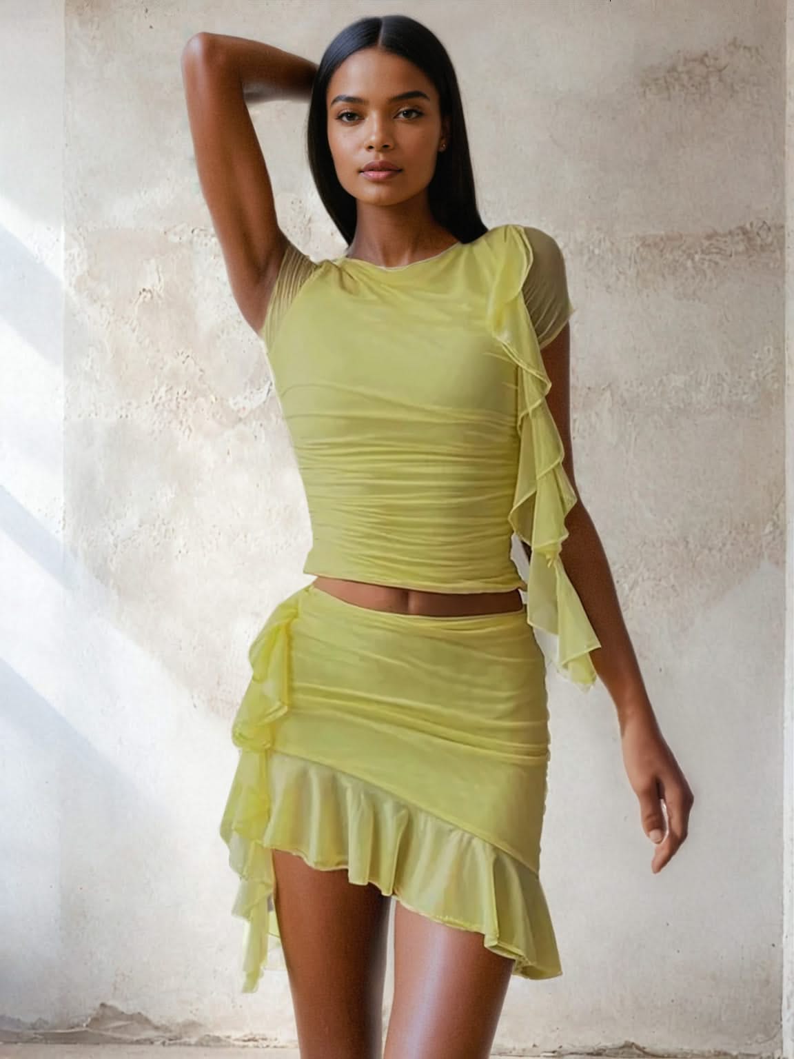 Ruffle Two Piece skirt Set - Mabel Love Co