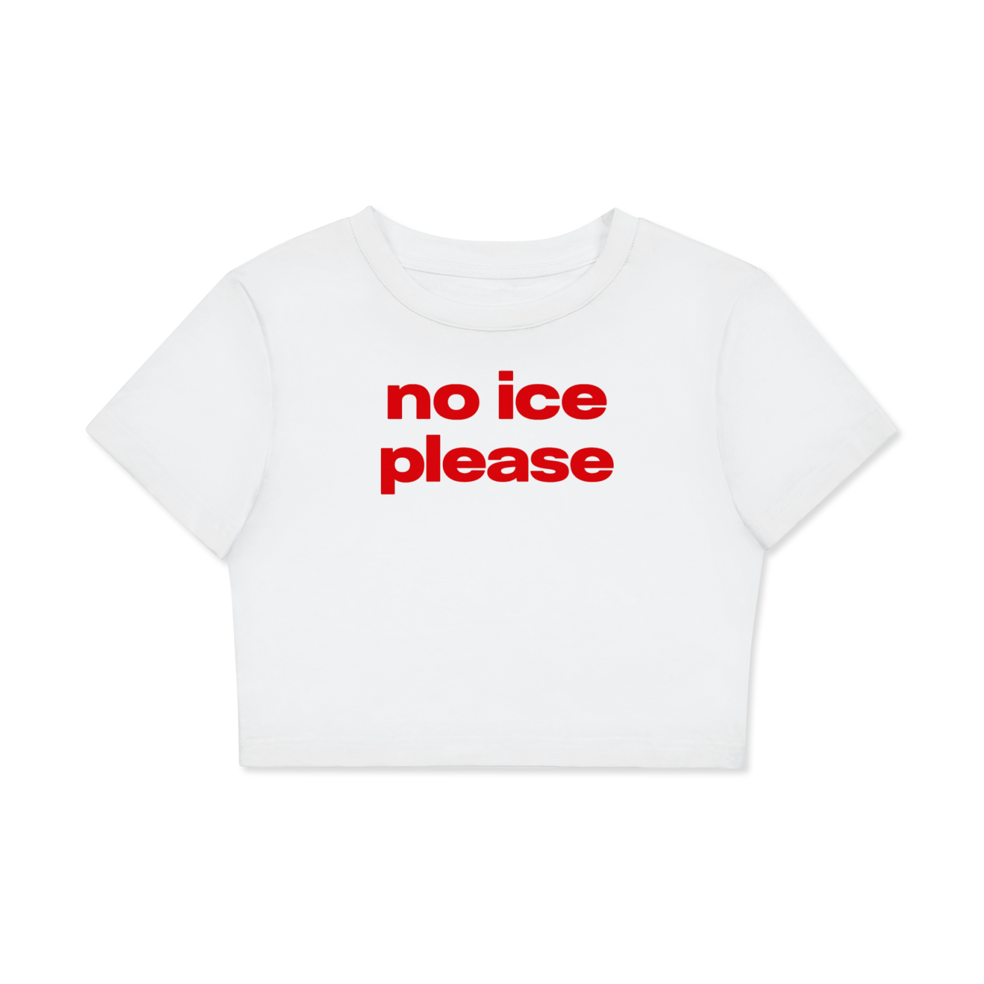 no ice please Fitted Crop Cotton T-Shirt