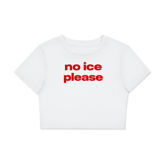 no ice please Fitted Crop Cotton T-Shirt