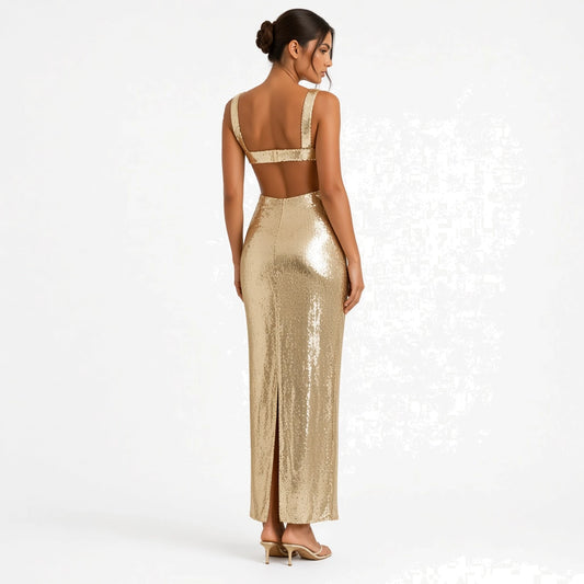 Sequin Gold Dress — back