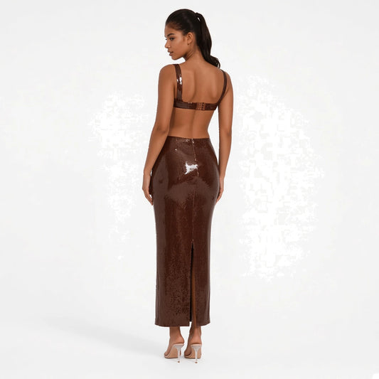 Brown Maxi Dress — back