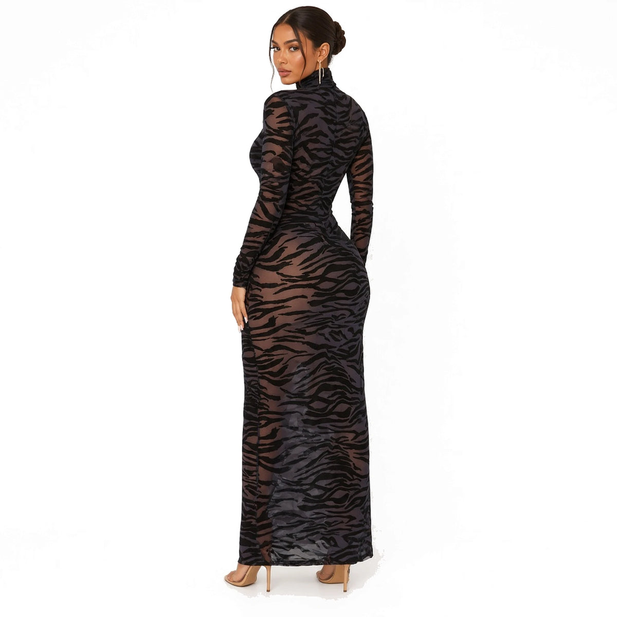 Tiger Mesh Midi Dress — back