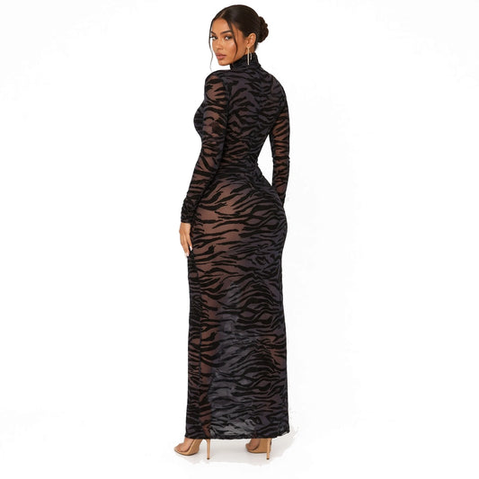 Tiger Mesh Midi Dress — back