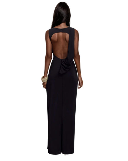 Backless Ruched Maxi Dress – Elegant Summer Gown