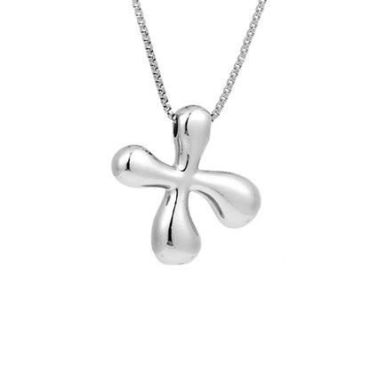 Silver Letter X Balloon Bubble Letter Pendant Necklace