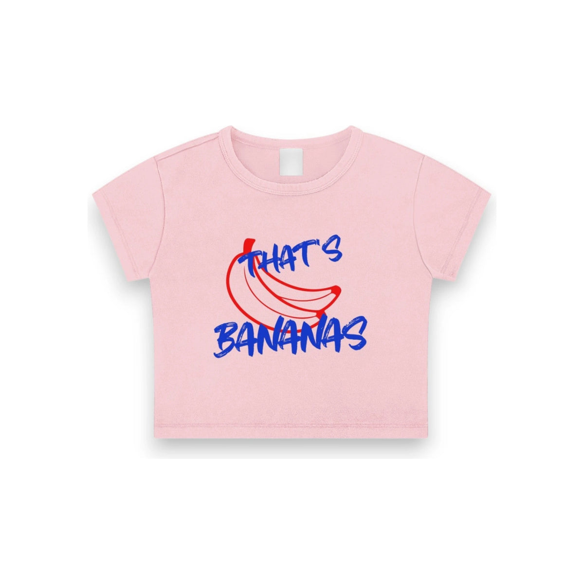 Banana Print Cropped Top - Summer Vibes — corrected front ghost image with standard spacing