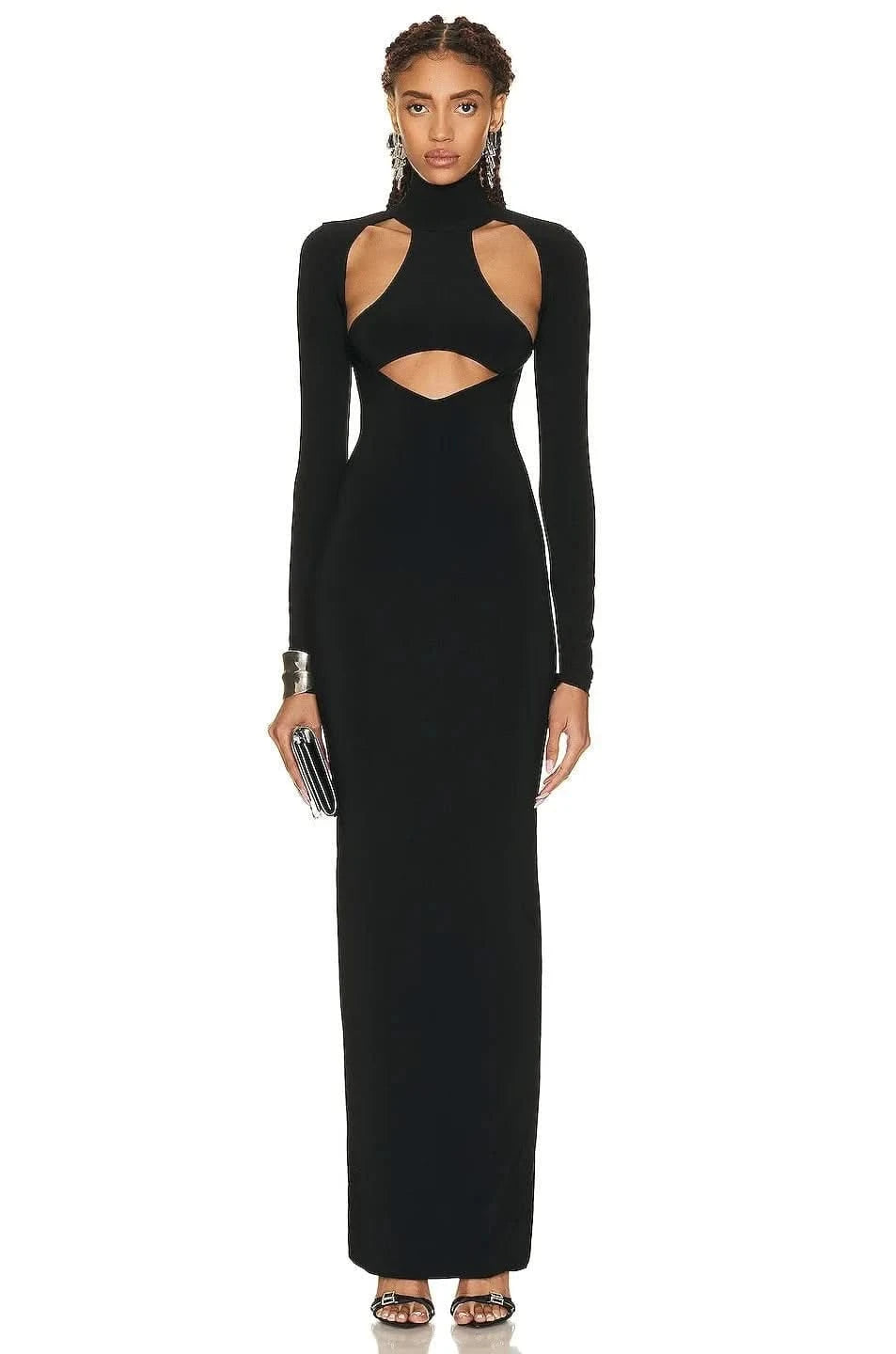 Bandage Bodycon long sleeve maxi Dress