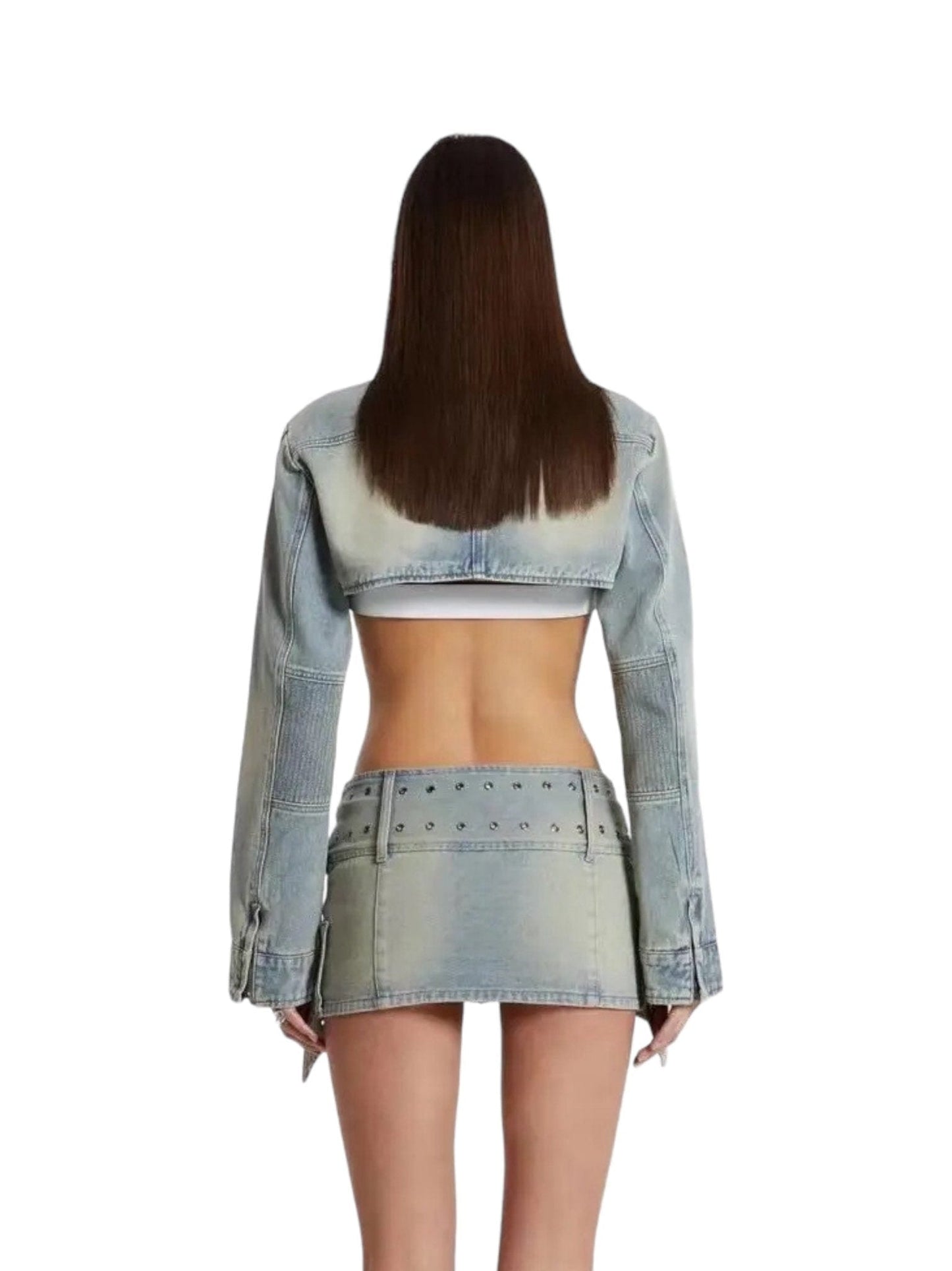 Belted Denim Skirt