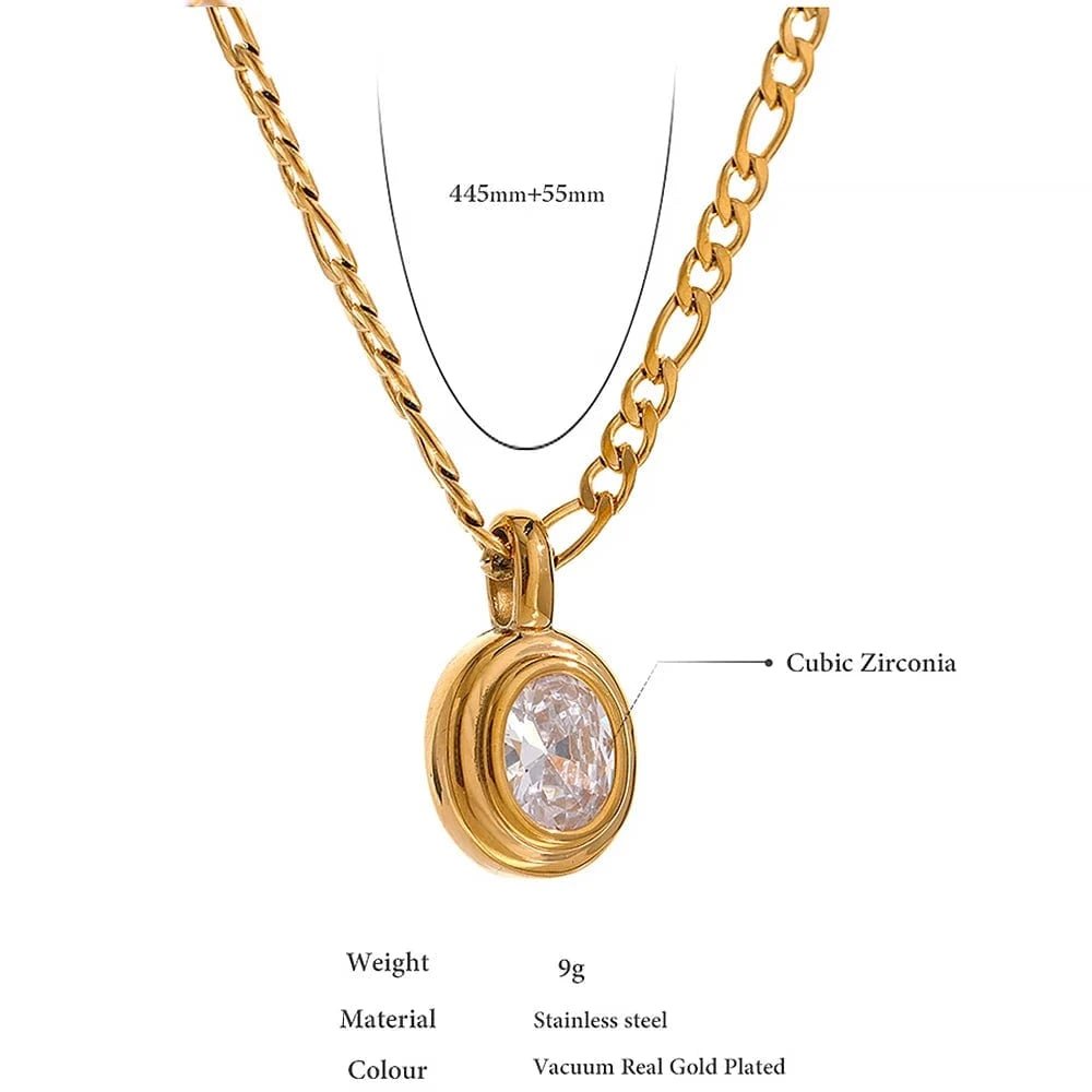 Bezel - Set Solitaire Pendant Necklace