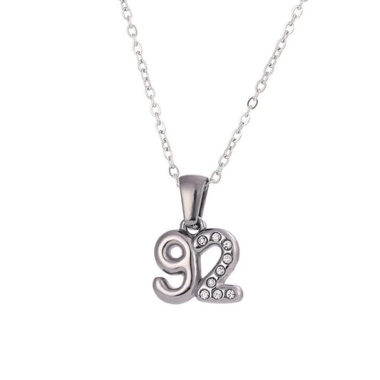 Silver 92 Birthdate Necklace