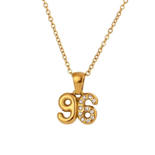 Gold 96 Birthdate Necklace