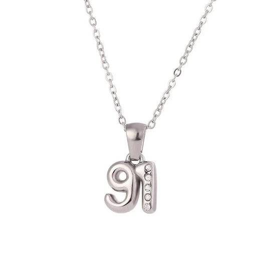 Silver 91 Birthdate Necklace
