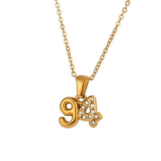 Gold 94 Birthdate Necklace