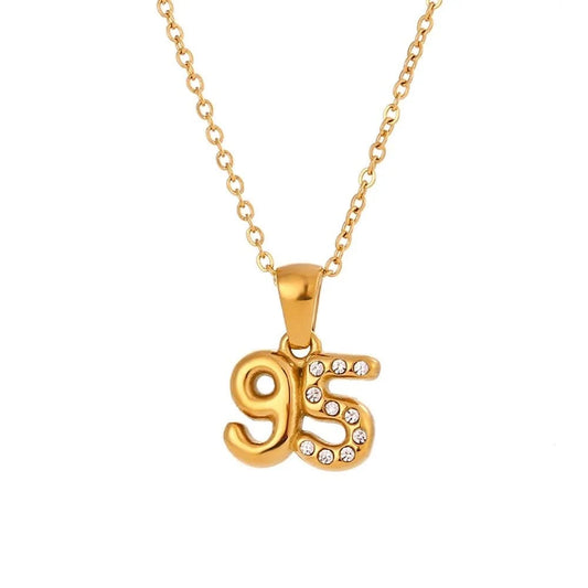 Gold 95 Birthdate Necklace
