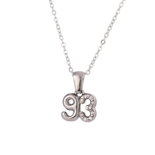 Silver 93 Birthdate Necklace