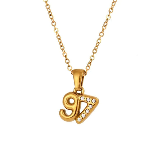 Gold 97 Birthdate Necklace
