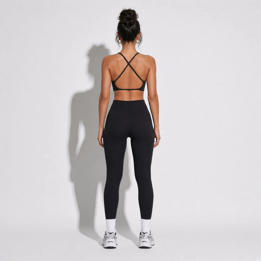 Push up Sports Bra — Black back