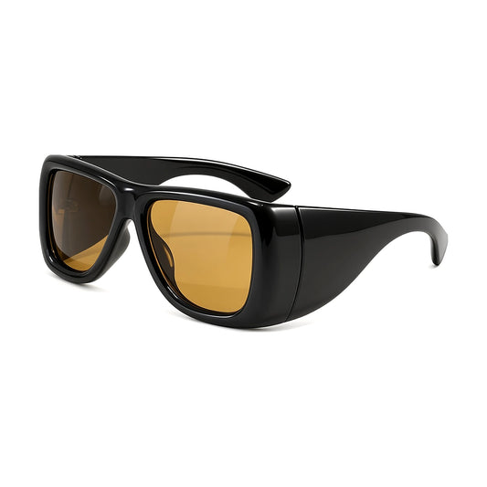 Oversized Square Sunglasses — black brown front