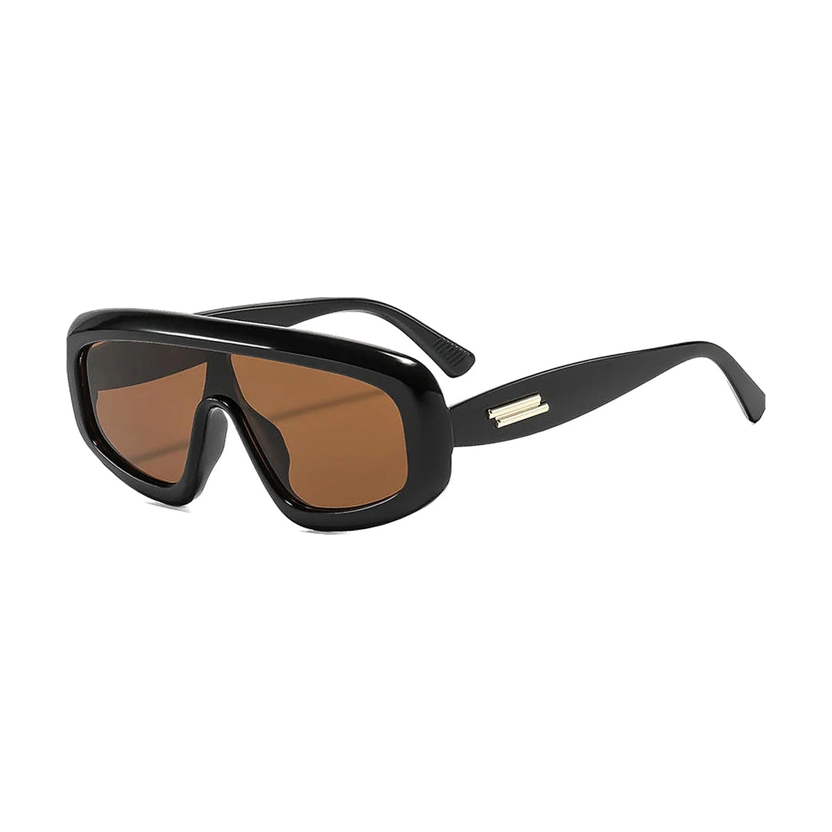 Oversized Pilot Sunglasses — black brown front