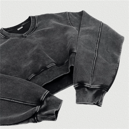 Black Cropped Sweatshirt
