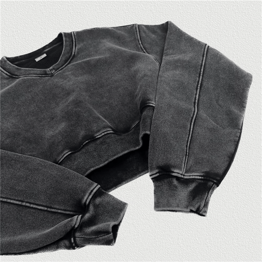 Black Cropped Sweatshirt