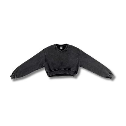 Black Cropped Sweatshirt