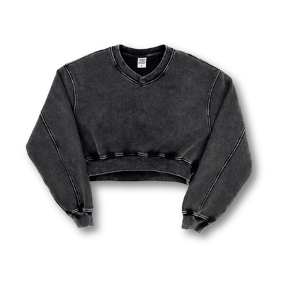 Black Cropped Sweatshirt