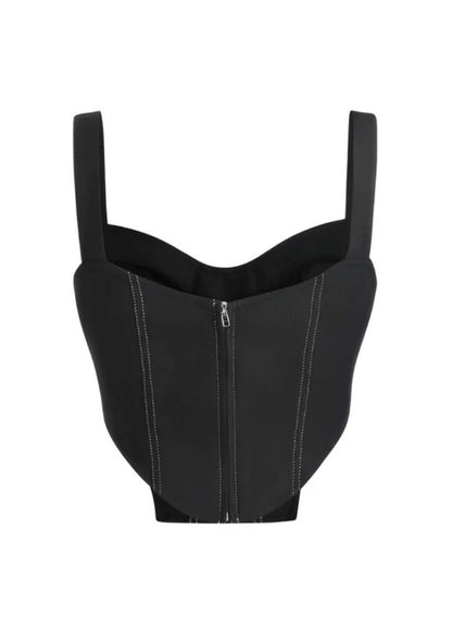 Black Denim Corset Top