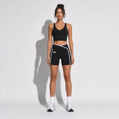 Tank + Biker set — black front on-model 2048