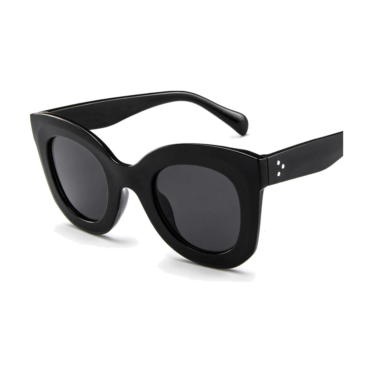 Rivet Cat Eye Sunglasses — black front