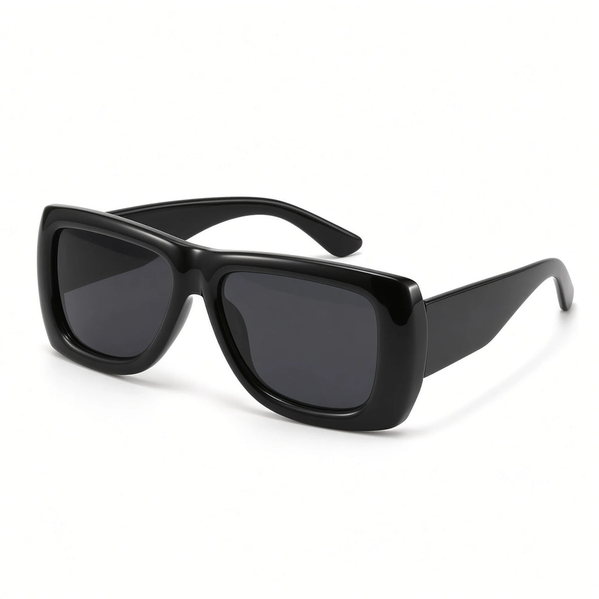 Square Flat-Top Sunglasses — black front