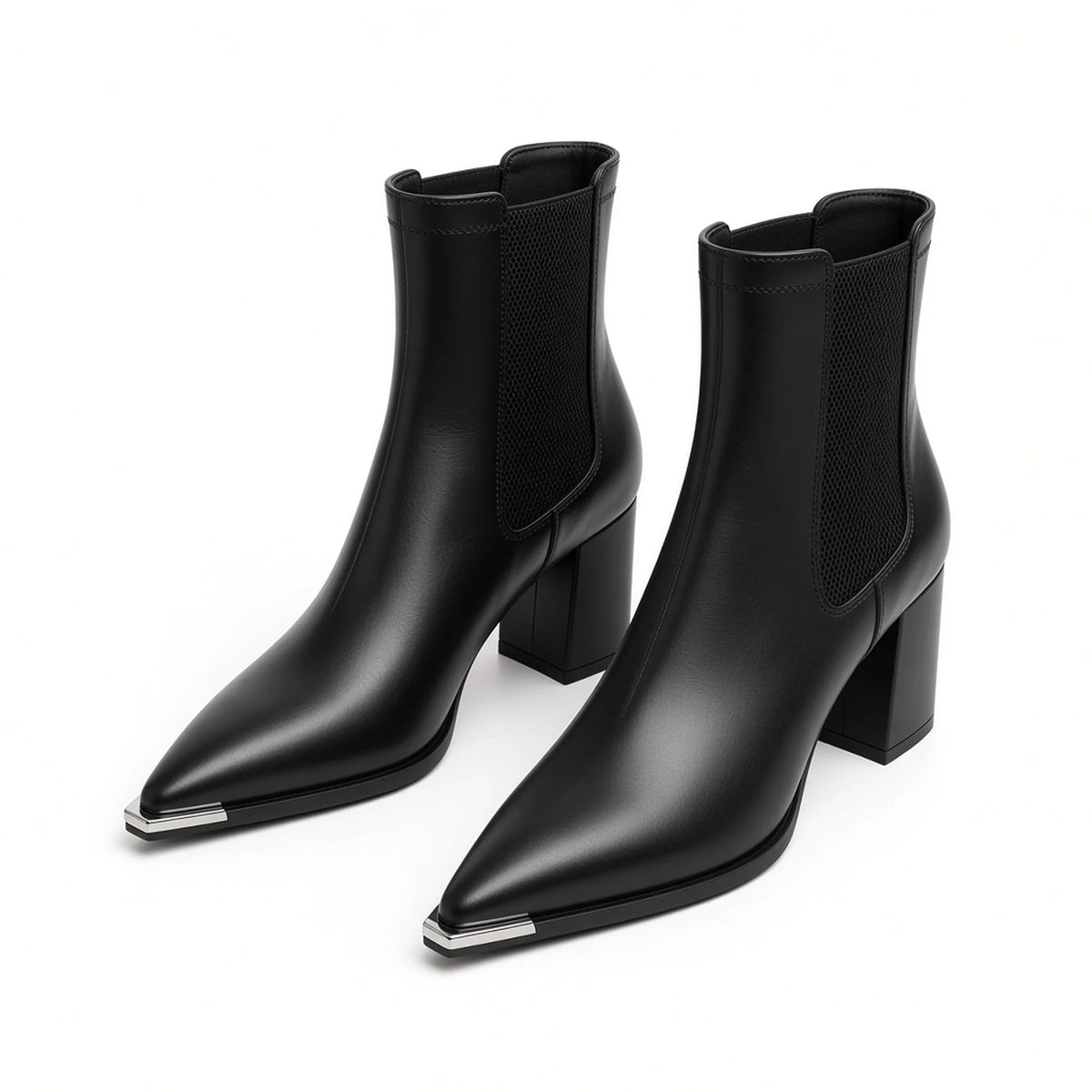 Pointed Chelsea Ankle Boots — black front