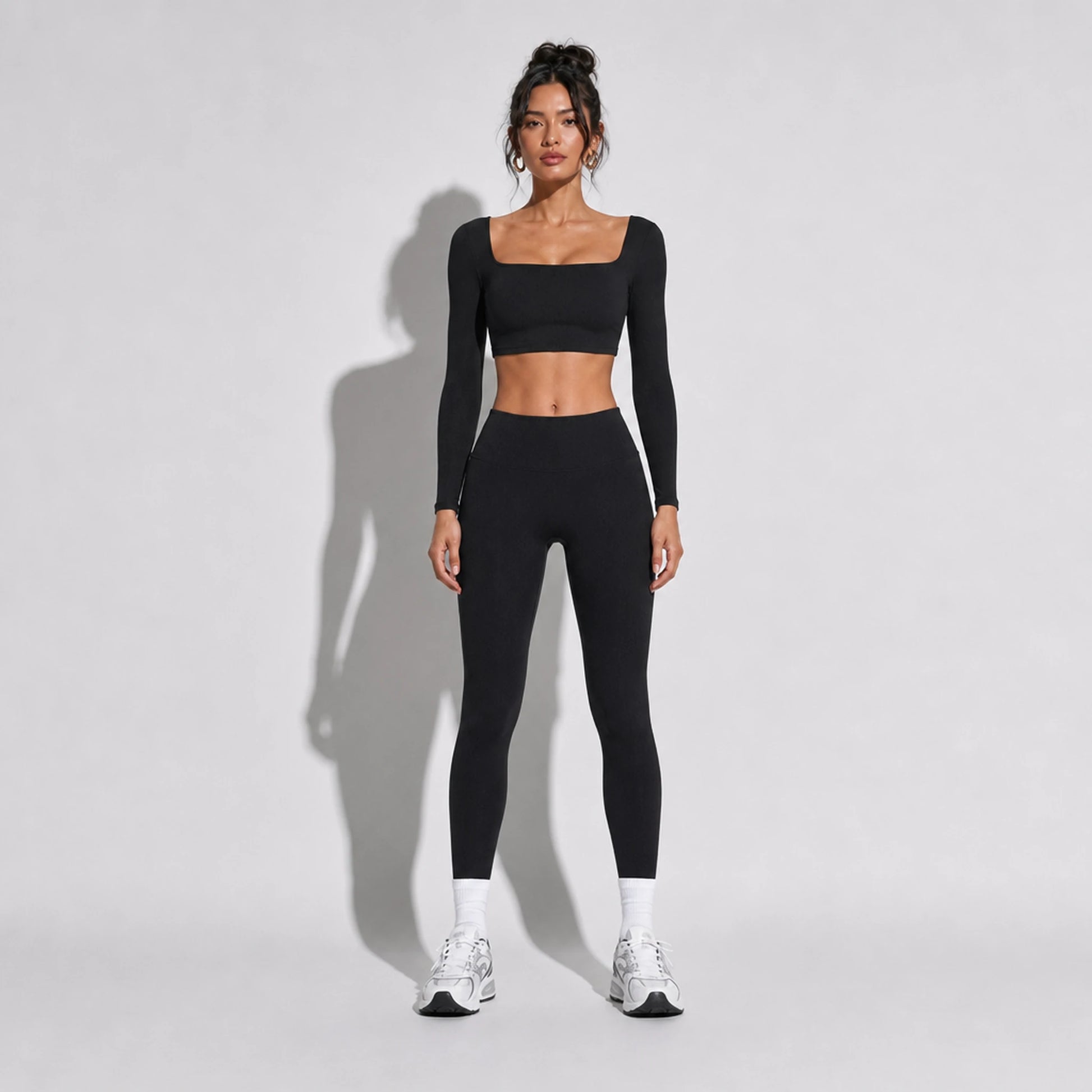 Long Sleeve and Leggings Yoga 2 Piece Set - Stylish Activewear